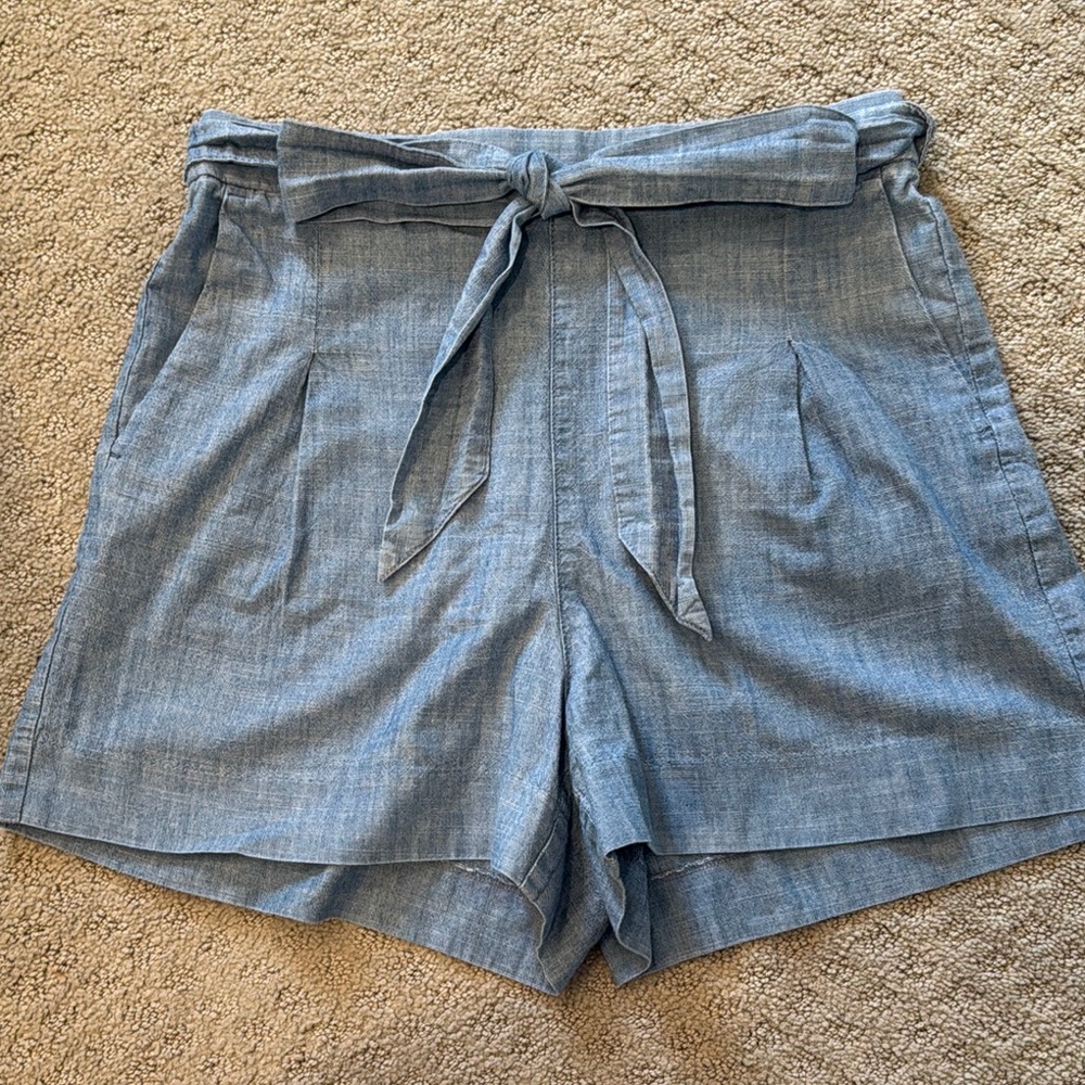 J. Crew Blue High Waist Chambray Shorts